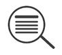 icon of a magnifying glass with lines inside the circle